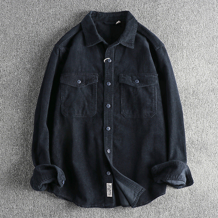 Casual Corduroy Cotton Long-Sleeved Shirt for Men | same ANTHEM