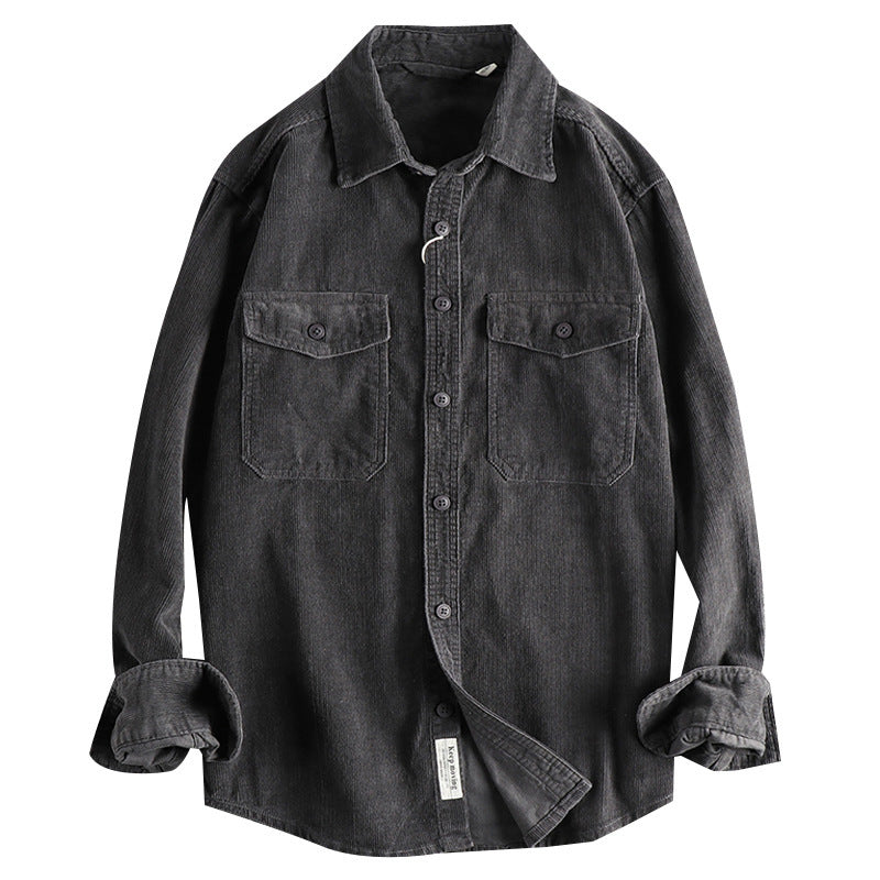 Casual Corduroy Cotton Long-Sleeved Shirt for Men | same ANTHEM