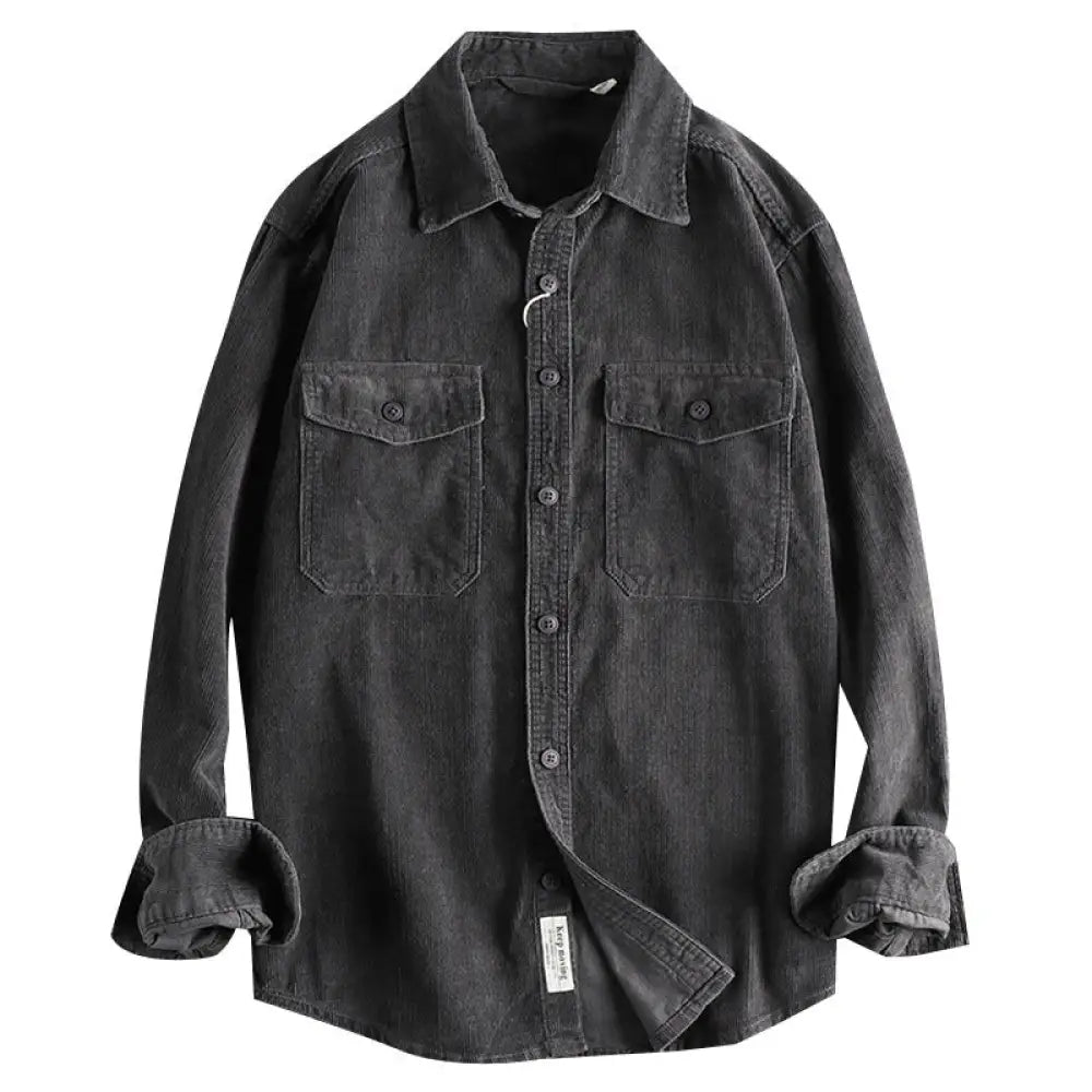 Casual Corduroy Cotton Long-Sleeved Shirt for Men | same ANTHEM