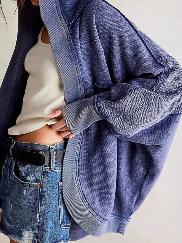 Casual Hoodie Cardigan – High-End Soulmate Streetwear | same ANTHEM - Dusty Blue / M
