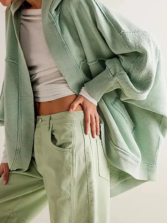 Casual Hoodie Cardigan – High-End Soulmate Streetwear | same ANTHEM - Gum Leaf / S