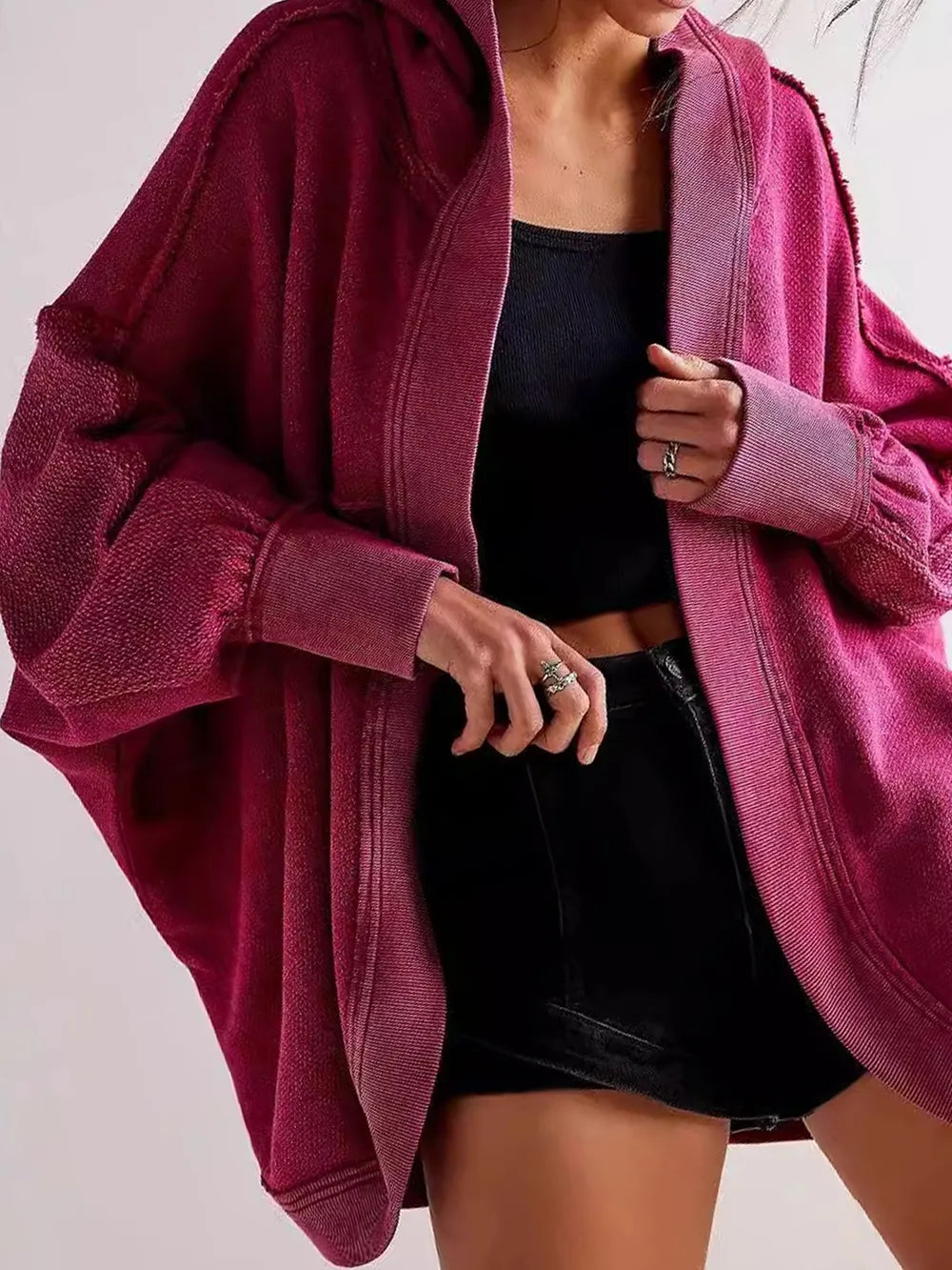 Casual Hoodie Cardigan – High-End Soulmate Streetwear | same ANTHEM - Deep Purple / S