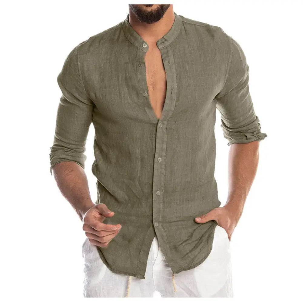 Casual Linen Shirt Men – Soulmate Streetwear | same ANTHEM - Green / 3XL