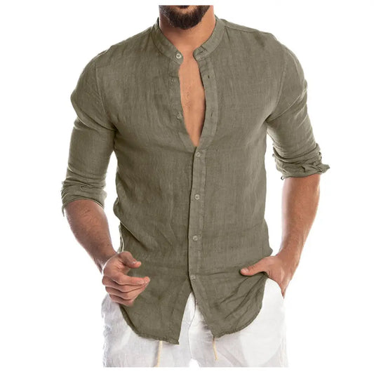 Casual Linen Shirt Men – Soulmate Streetwear | same ANTHEM - Green / 3XL