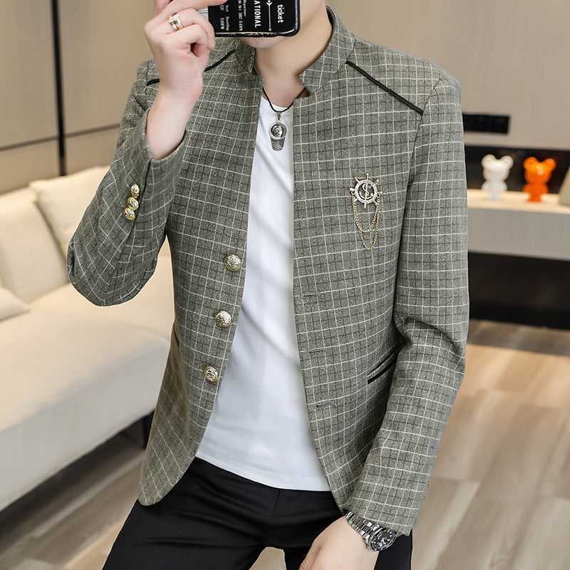 Casual Marine-Inspired Men’s Leisure Suit Jacket | Uniform Style Tailored Streetwear | same ANTHEM - Light Green / 3XL