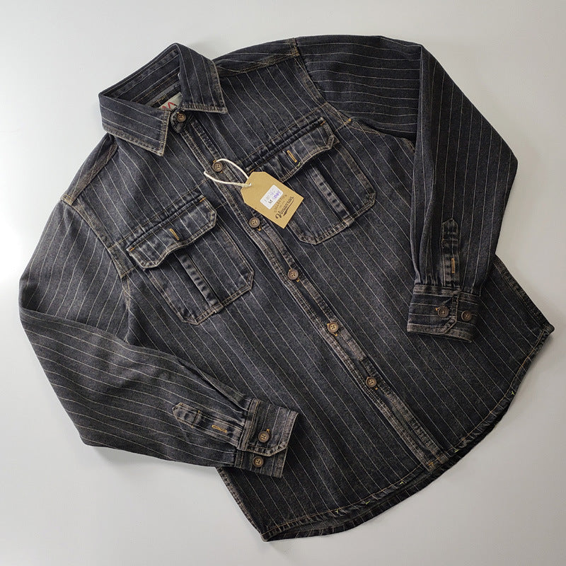 Casual Men’s Washed Old American Denim Shirt | same ANTHEM