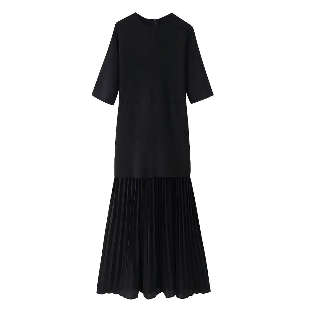 Casual Pleated Dress – same ANTHEM - black / S