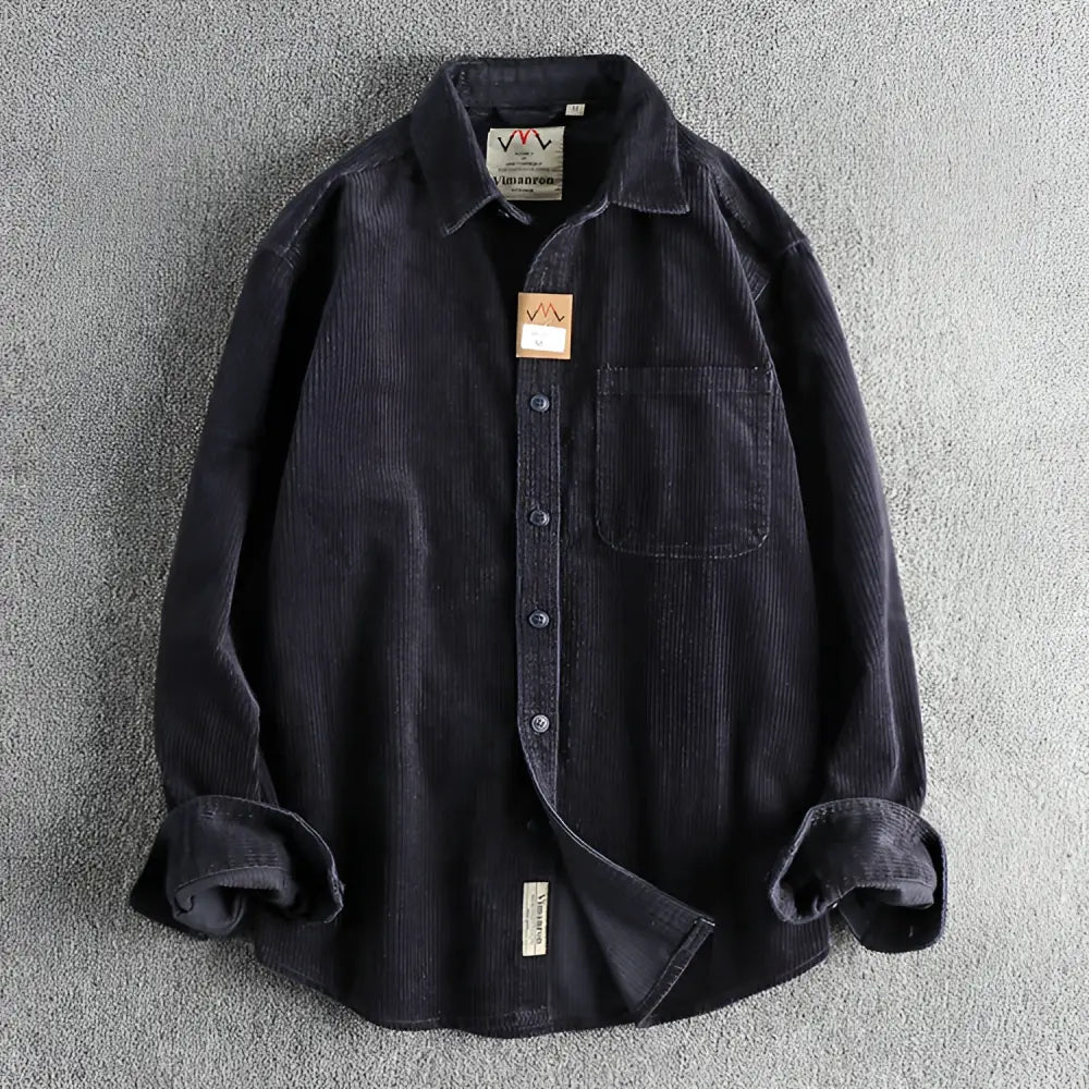 Casual Pure Cotton Corduroy Washed Long Sleeve Shirt for Men | same ANTHEM