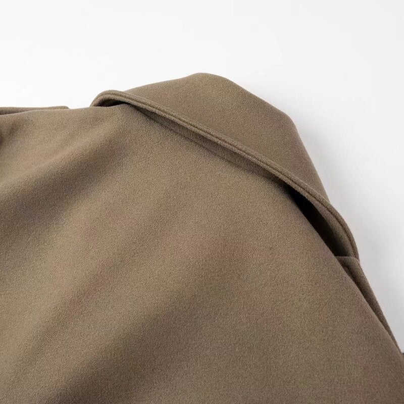 Casual Woolen Coat with Belt | Loose Lapel Long Sleeve | soulmate wear | same ANTHEM