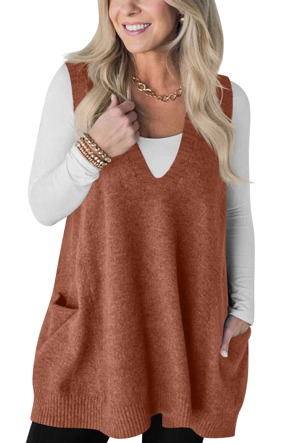 Casual Woolen Lover’s Dress | same ANTHEM® Cozy Style - Caramel Color / L