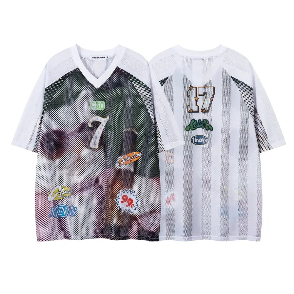 Cat Print Mesh T-Shirt Men | Streetwear for Soulmates | same ANTHEM.