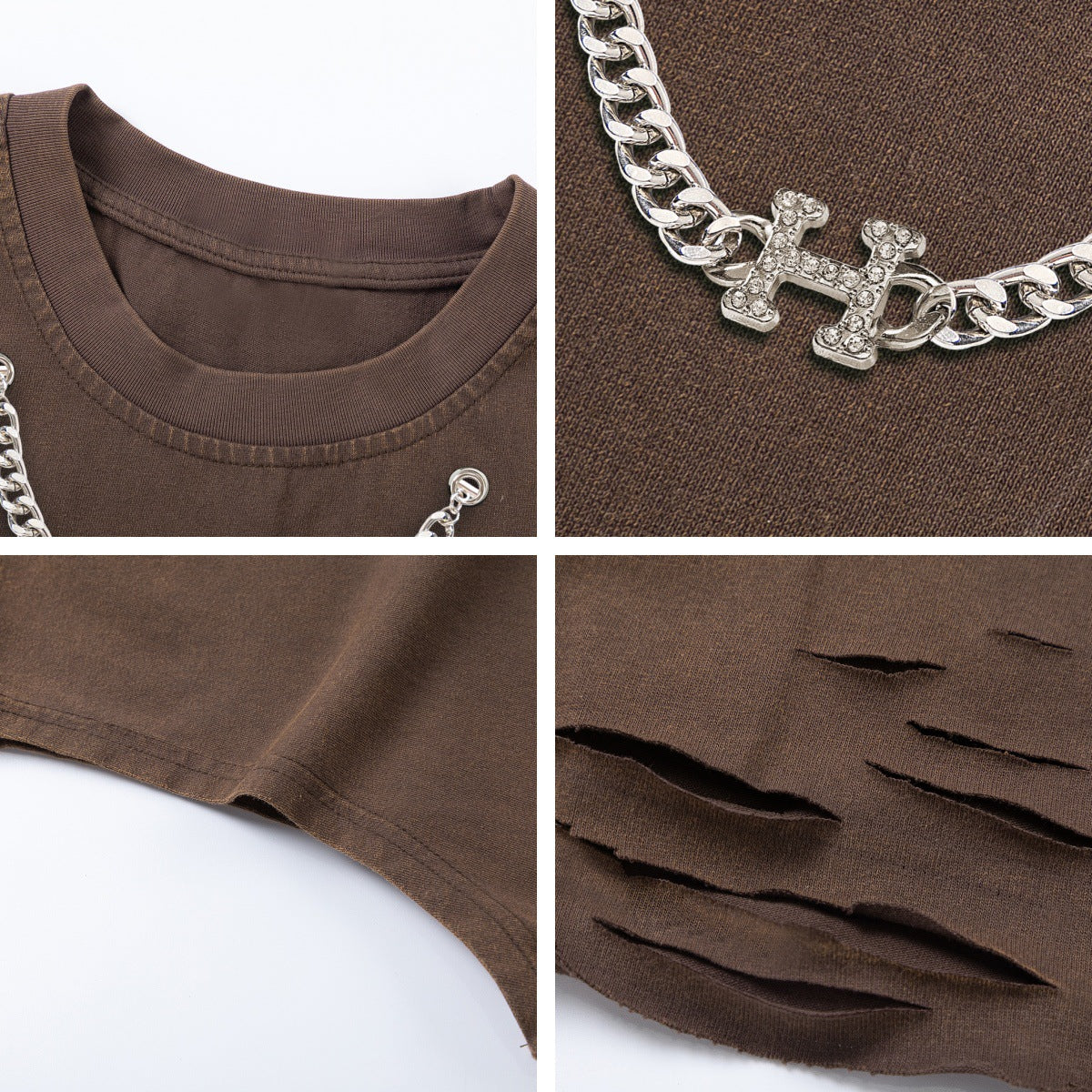 Chain Detail Sleeveless Punk Tank Top – Loose Streetwear | same ANTHEM