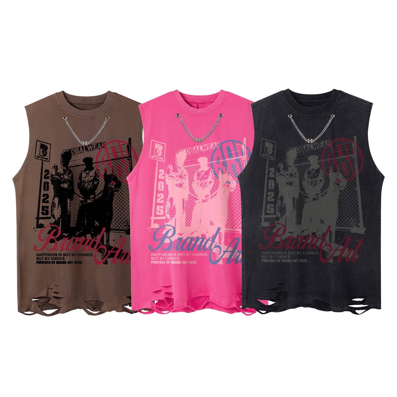Chain Detail Sleeveless Punk Tank Top – Loose Streetwear | same ANTHEM