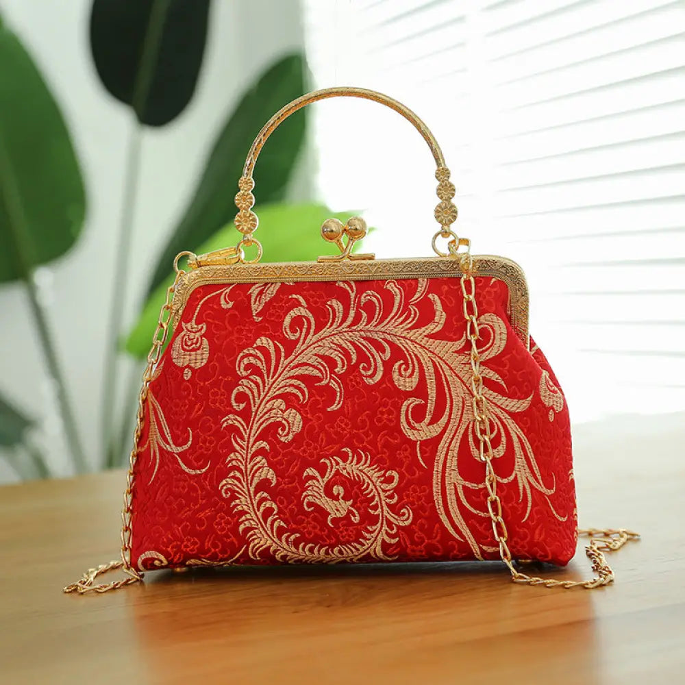 Cheongsam Embroidered Handbag – Poetic Streetwear | same ANTHEM - Festive Delonix Regia / Double L