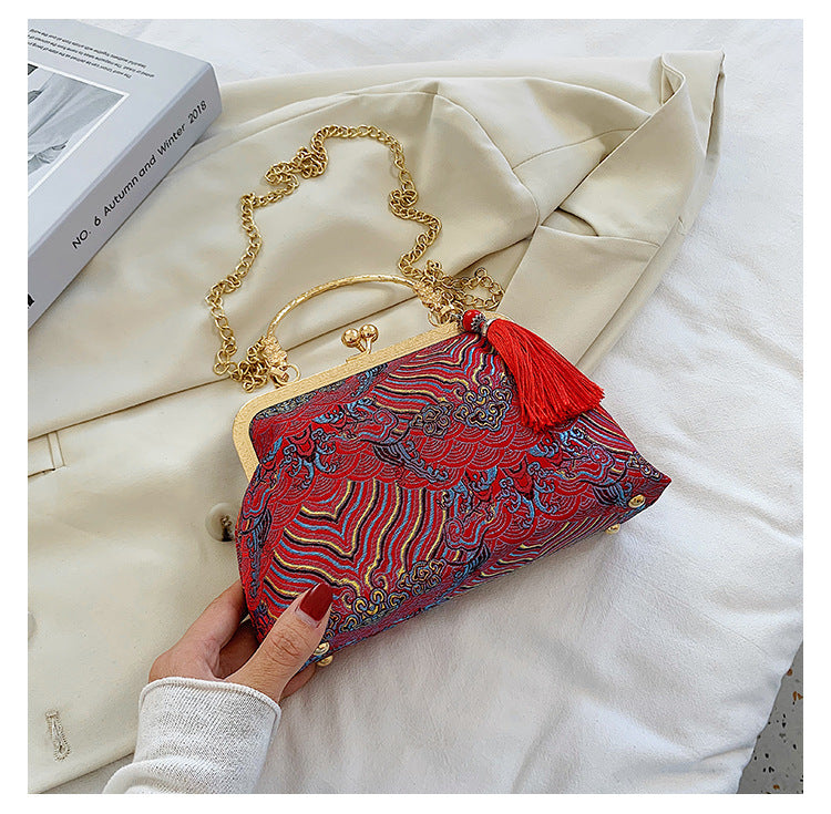 Cheongsam Embroidered Handbag – Poetic Streetwear | same ANTHEM - Chinese Red / Double L