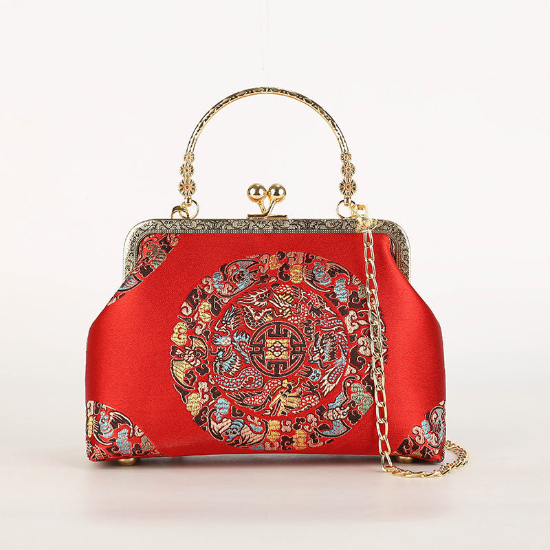 Cheongsam Embroidered Handbag – Poetic Streetwear | same ANTHEM - National Style Red / Double L