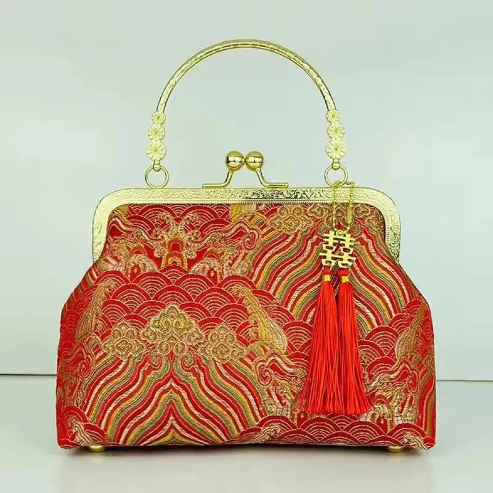Cheongsam Embroidered Handbag – Poetic Streetwear | same ANTHEM - Happy Red / Double L