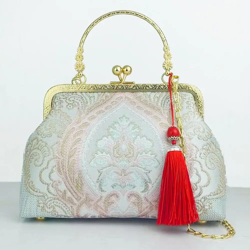 Cheongsam Embroidered Handbag – Poetic Streetwear | same ANTHEM - Pink Tassel / Double L