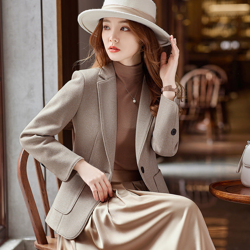 Women’s Coat Loose Drooping Small Tailored Suit Top - Bag