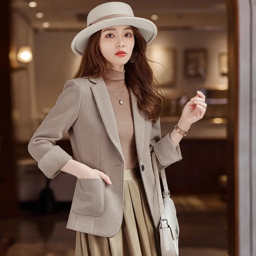 Women’s Coat Loose Drooping Small Tailored Suit Top - Bag