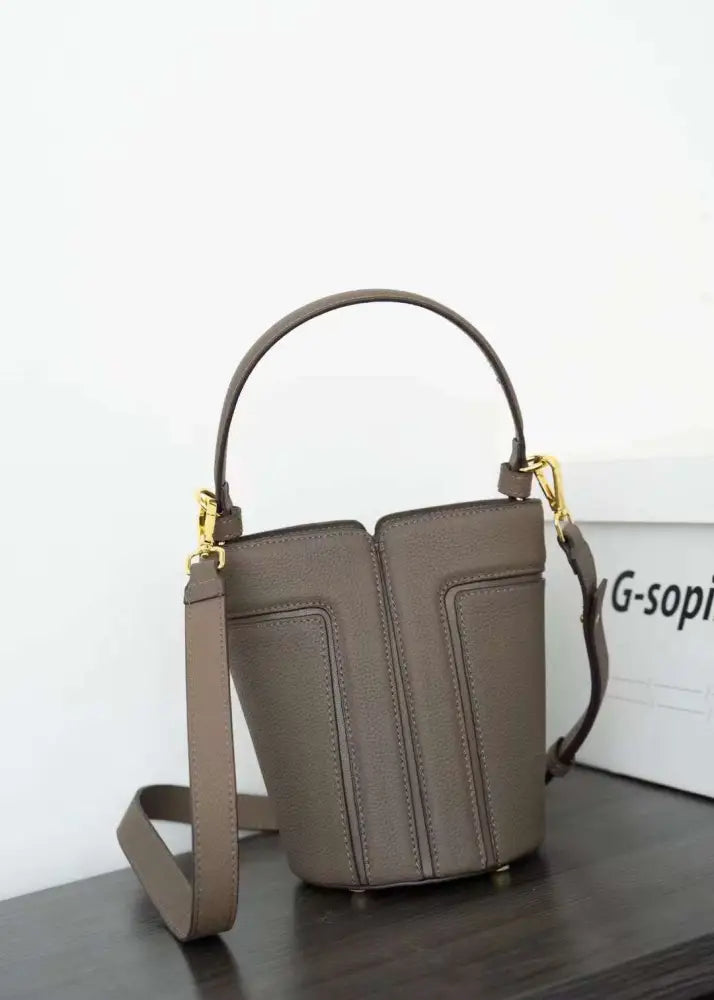 Chic Cowhide Tote Shoulder Bag | Timeless French Style | same ANTHEM - Elephant Gray / 19x19x13cm - Bag