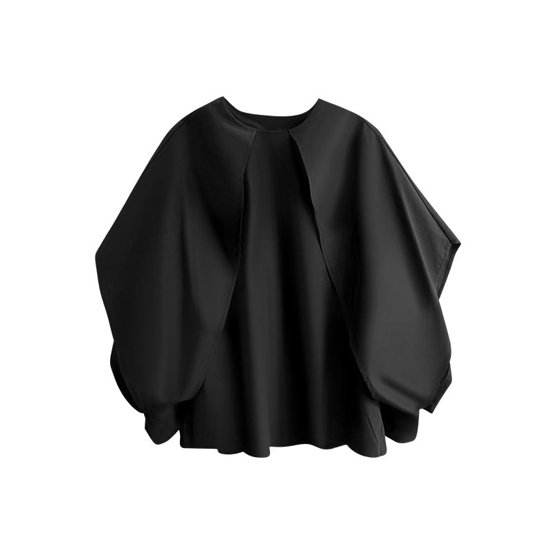 Chic French Bat Sleeve Shirt – same ANTHEM | Made for Soulmates & Lovers - Black / M