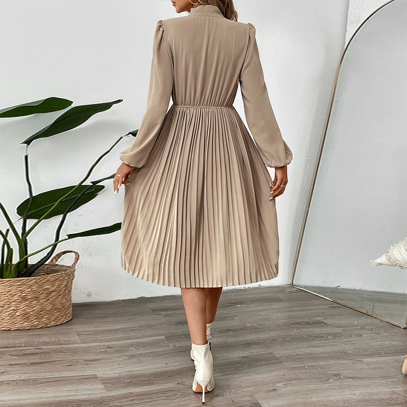 Chic French Pleated Lace-Up Dress | Elegant Romance Chic | same ANTHEM