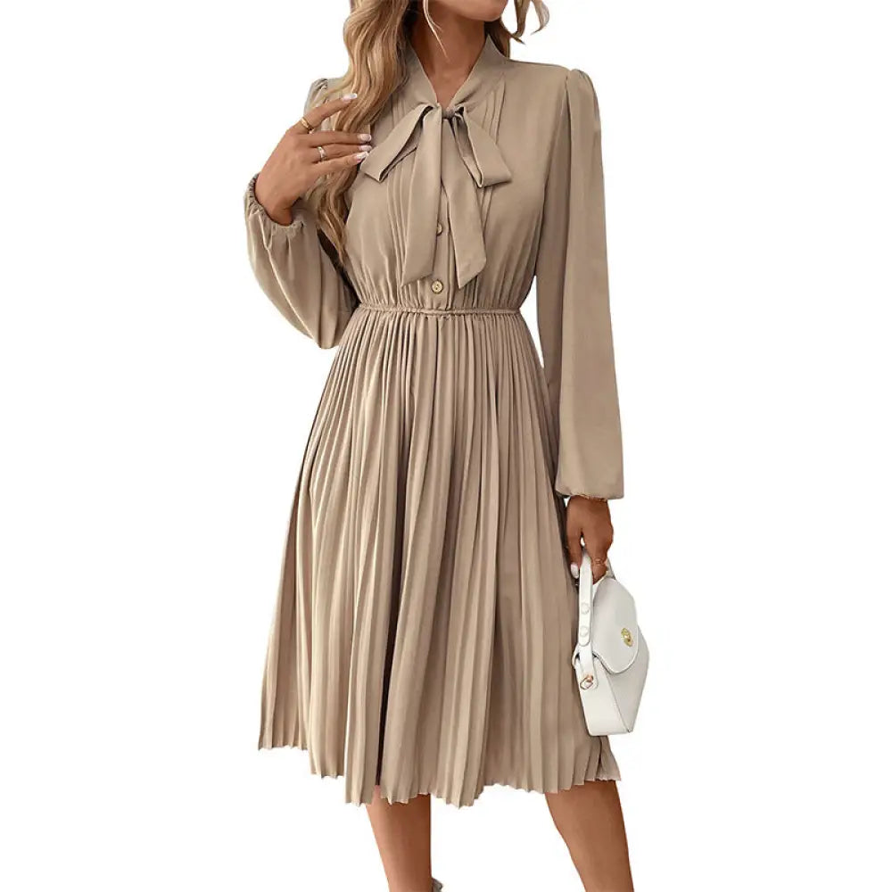 Chic French Pleated Lace-Up Dress | Elegant Romance Chic | same ANTHEM