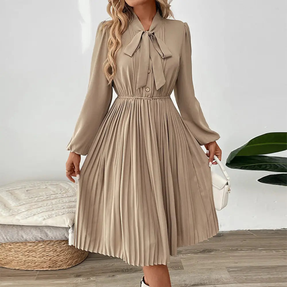 Chic French Pleated Lace-Up Dress | Elegant Romance Chic | same ANTHEM