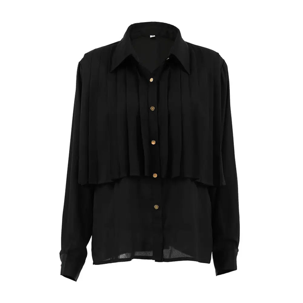 Chic French Pleated White Shirt – same ANTHEM | Classic Business Romance for Soulmates