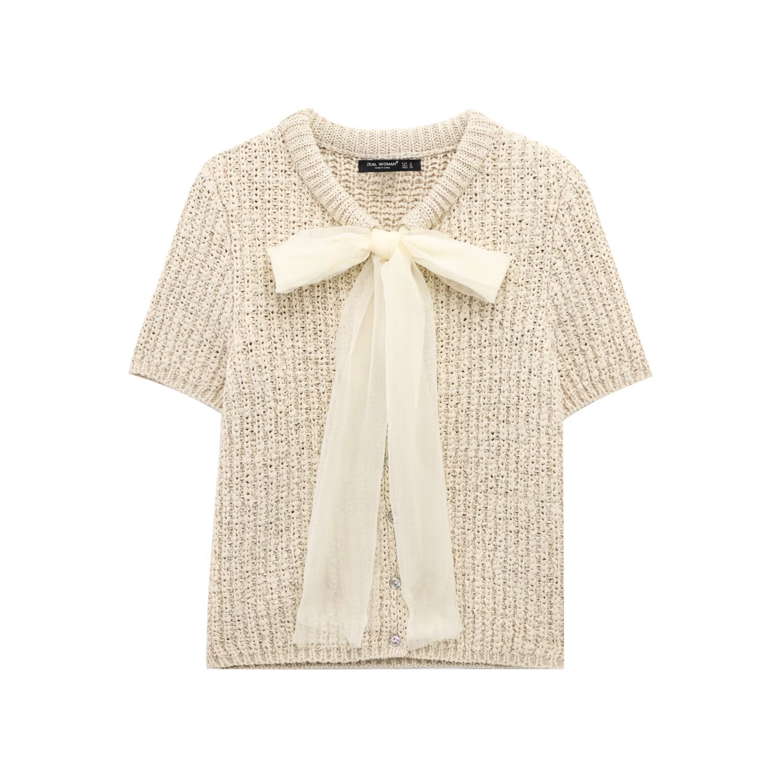 Chic French Romantic Bow Top – same ANTHEM | For Soulmates & Chosen Family - apricot / S