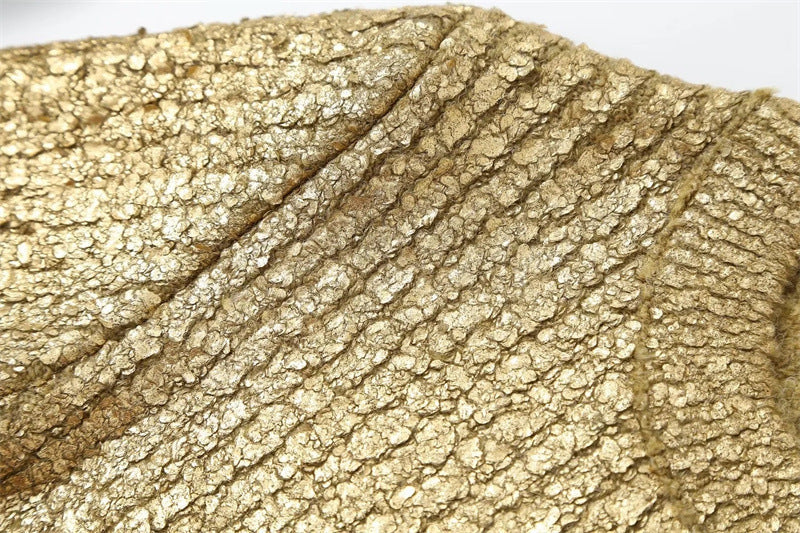 Chic Gold Crack Knit Sweater – same ANTHEM.