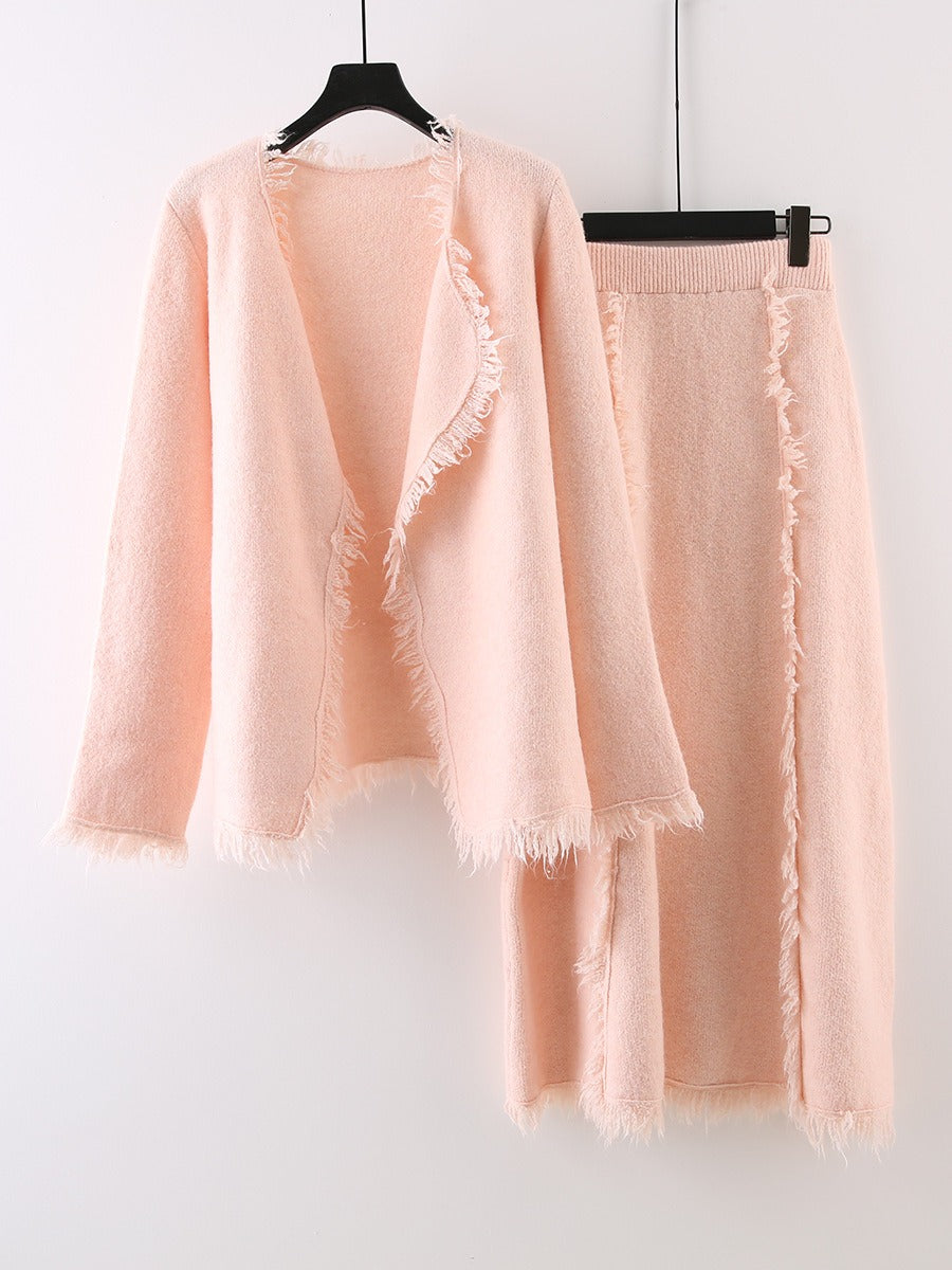 Chic Knitted Two-Piece Skirt Set – same ANTHEM