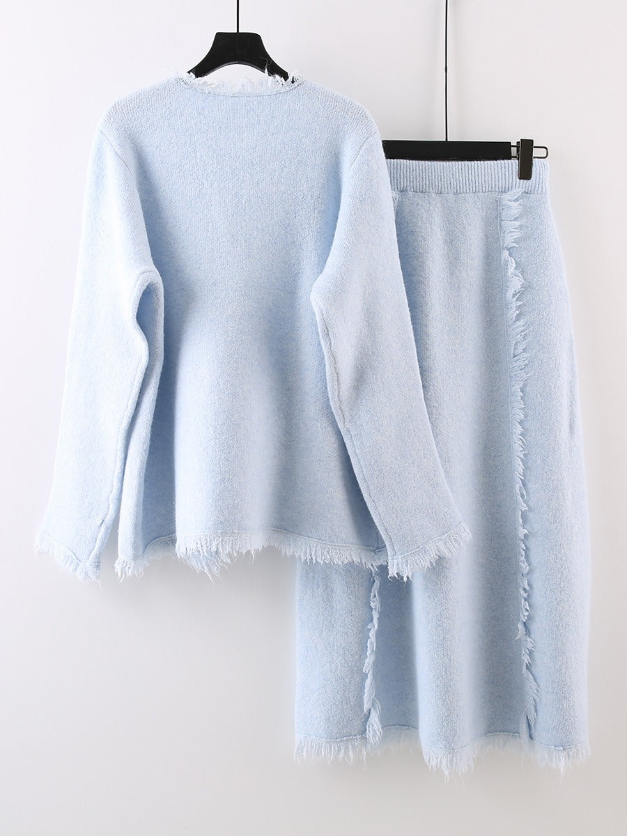 Chic Knitted Two-Piece Skirt Set – same ANTHEM