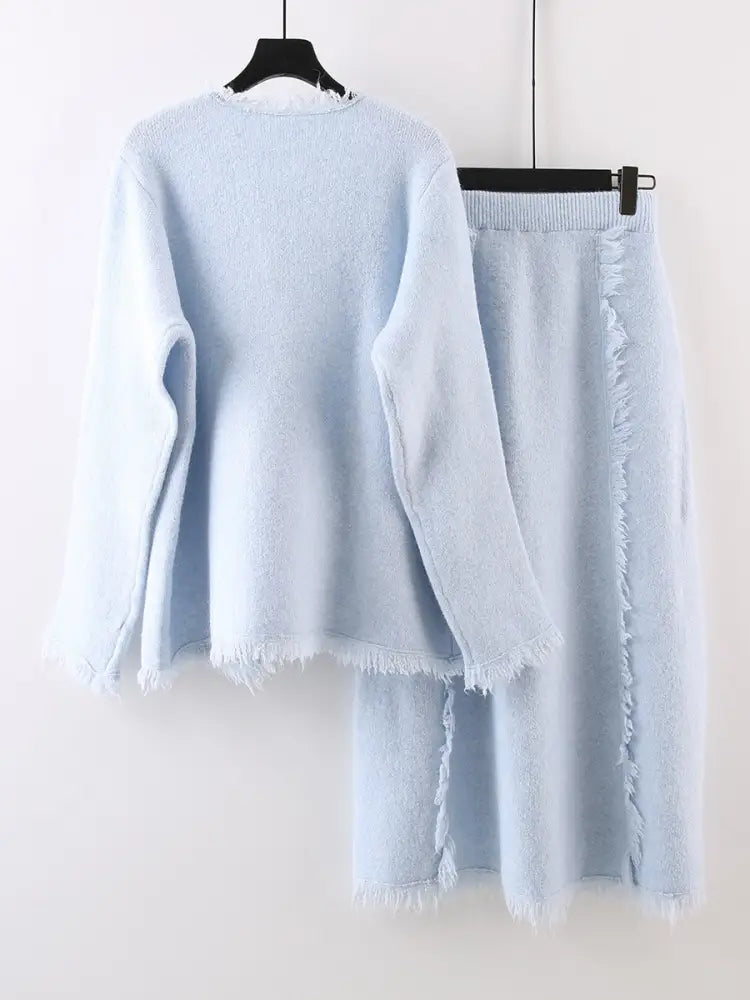 Chic Knitted Two-Piece Skirt Set – same ANTHEM