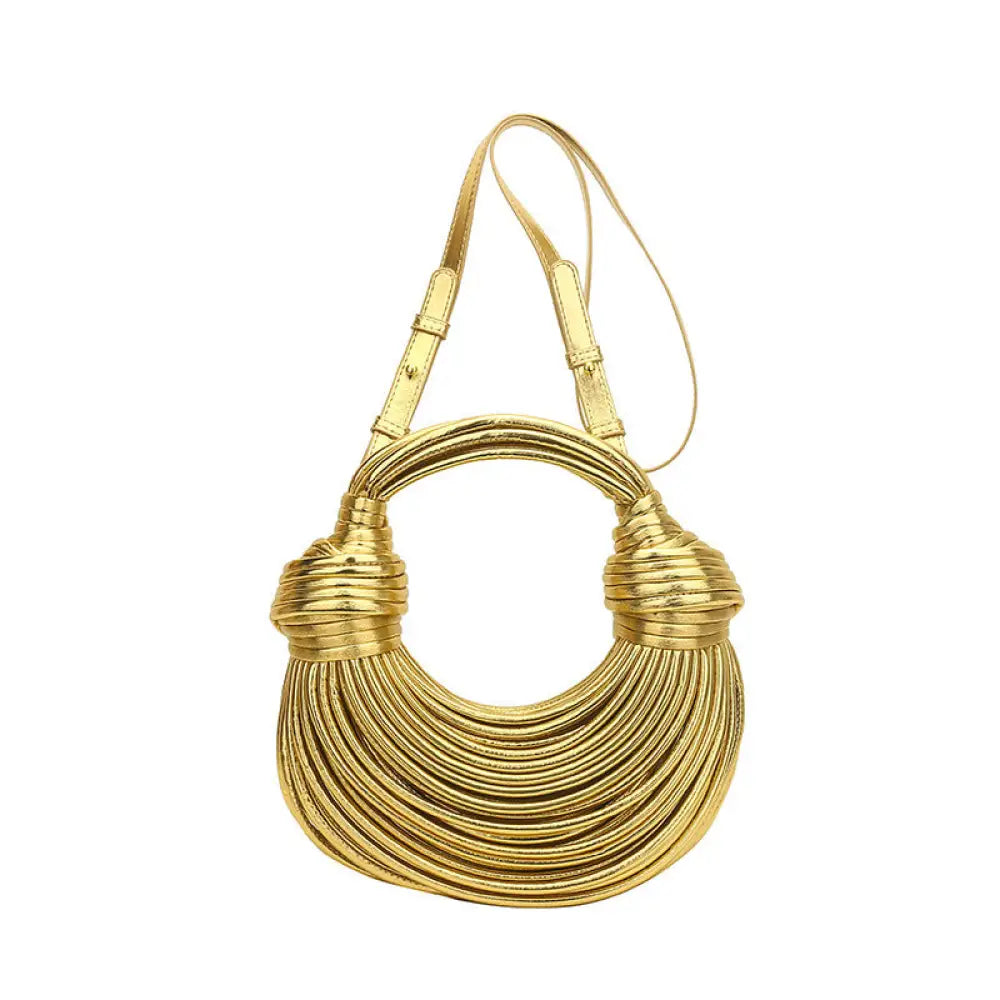 Chic Metal Noodles Underarm Bag | Timeless French Style | same ANTHEM - Gold - Bag