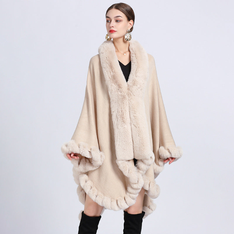 Chic Oversized Fur Collar Cardigan | same ANTHEM Jackets - Beige / Free Size - Jacket
