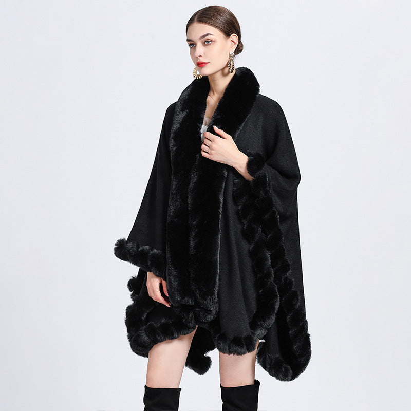 Chic Oversized Fur Collar Cardigan | same ANTHEM Jackets - Black / Free Size - Jacket