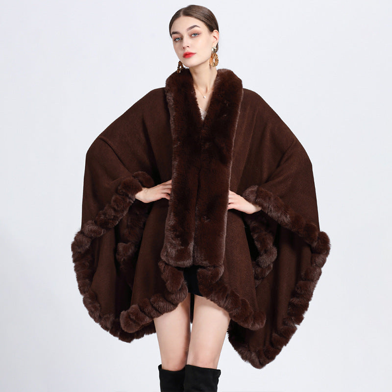 Chic Oversized Fur Collar Cardigan | same ANTHEM Jackets - Brown / Free Size - Jacket