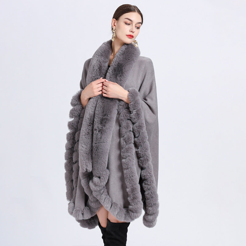 Chic Oversized Fur Collar Cardigan | same ANTHEM Jackets - Gray / Free Size - Jacket
