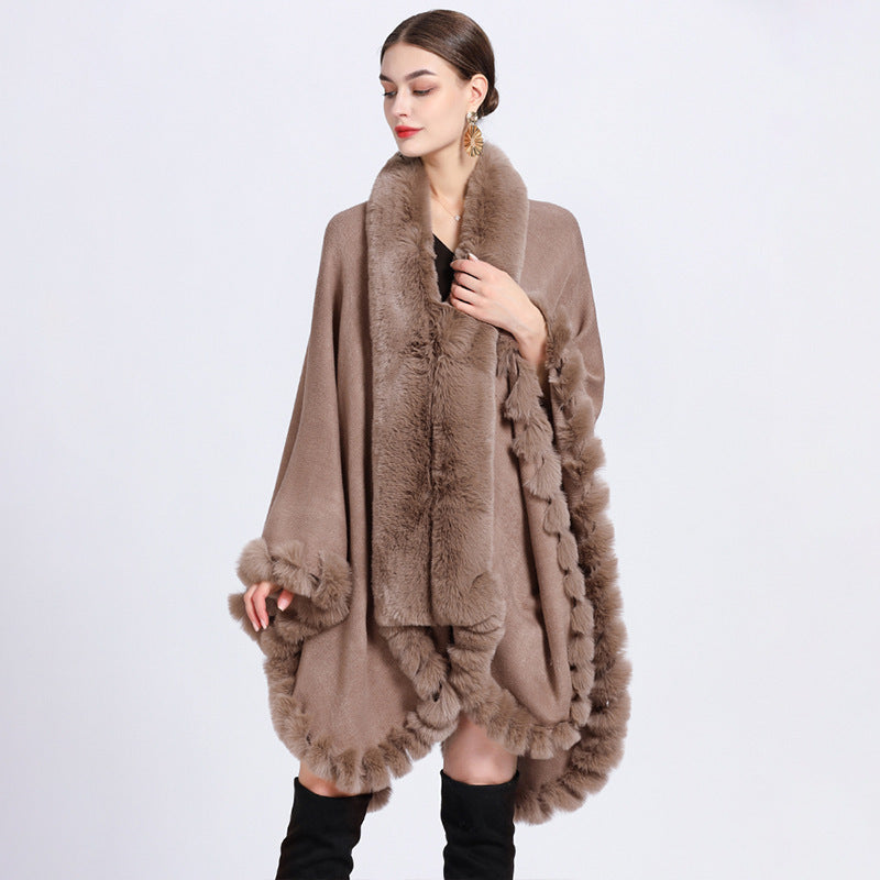 Chic Oversized Fur Collar Cardigan | same ANTHEM Jackets - Khaki / Free Size - Jacket