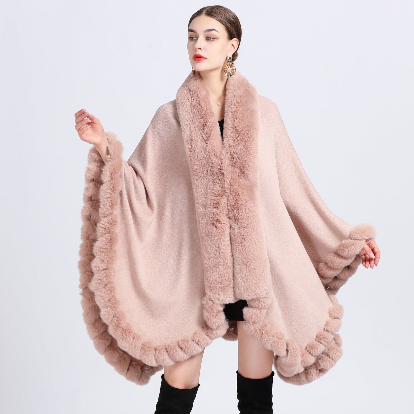 Chic Oversized Fur Collar Cardigan | same ANTHEM Jackets - Pink / Free Size - Jacket