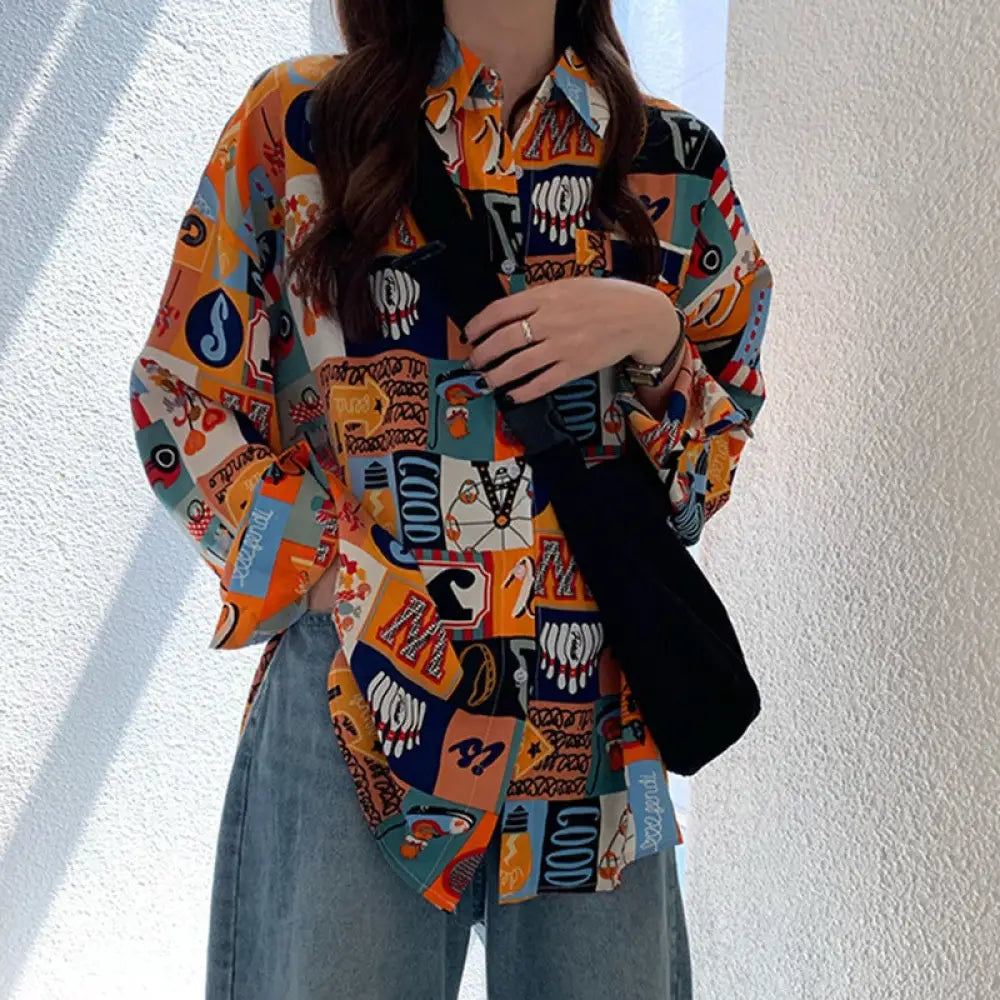 Chic Patchwork Pattern Shirt for Women | same ANTHEM – Made for Soulmates & Lovers - Picture Color / M