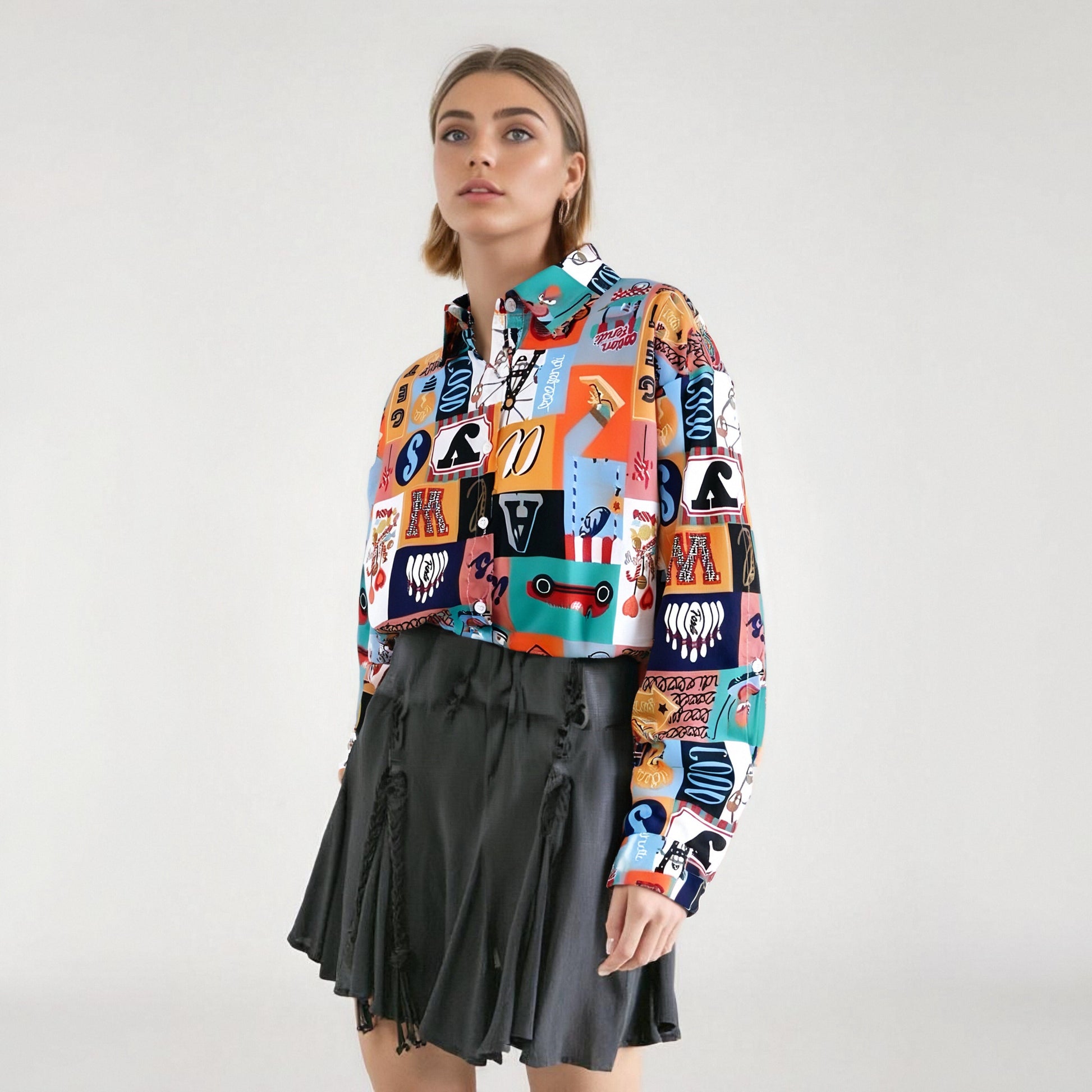 Chic Patchwork Pattern Shirt for Women | same ANTHEM – Made for Soulmates & Lovers