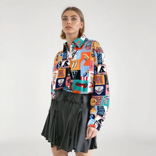 Chic Patchwork Pattern Shirt for Women | same ANTHEM – Made for Soulmates & Lovers