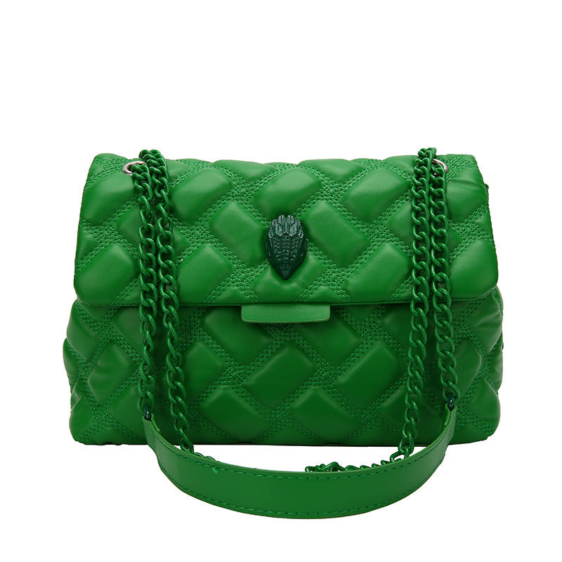Chic Plaid Embossed Chain Shoulder Bag | Timeless Glamour | same ANTHEM - Green - Bag