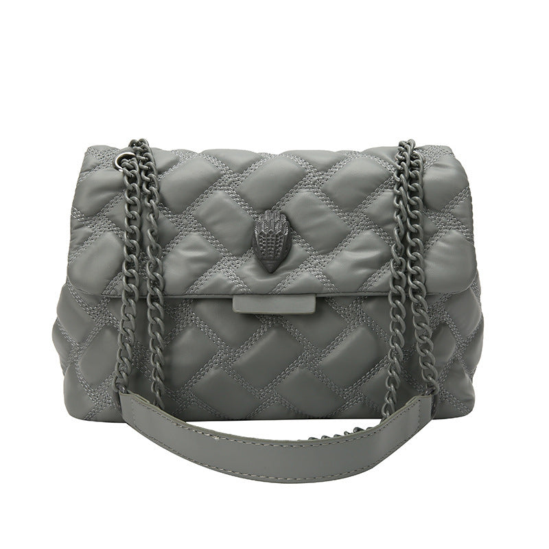 Chic Plaid Embossed Chain Shoulder Bag | Timeless Glamour | same ANTHEM - Gray - Bag