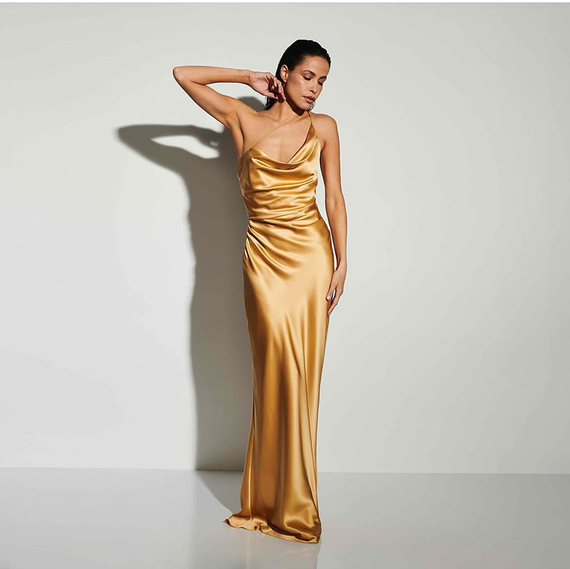 Chic Satin Lover’s Dress | same ANTHEM® Elegant Style - Gold / L - Dress