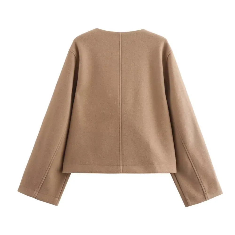 Chic Woolen Suit Collar Cardigan Jacket | same ANTHEM
