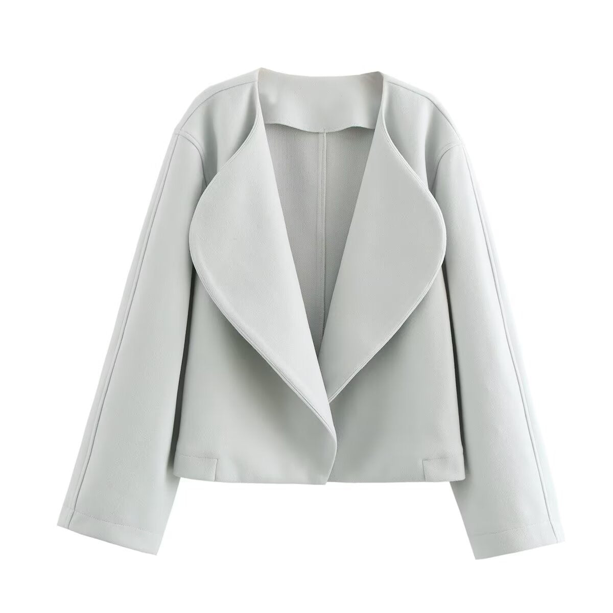 Chic Woolen Suit Collar Cardigan Jacket | same ANTHEM - blue / S